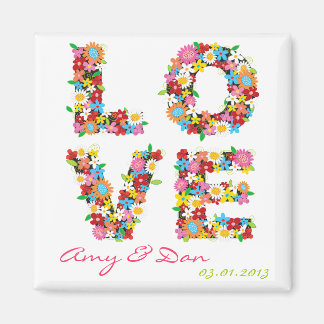 Aimant Amour Whimsical Fleurs De Printemps Fleurie Enregi