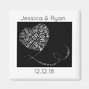 Aimant Amour Word Art Personnalisé