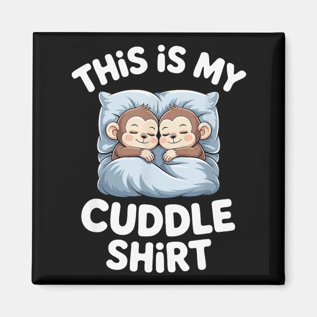 Aimant Amoureux de bébé singe mignon Ceci est mon câlin  (Devant)