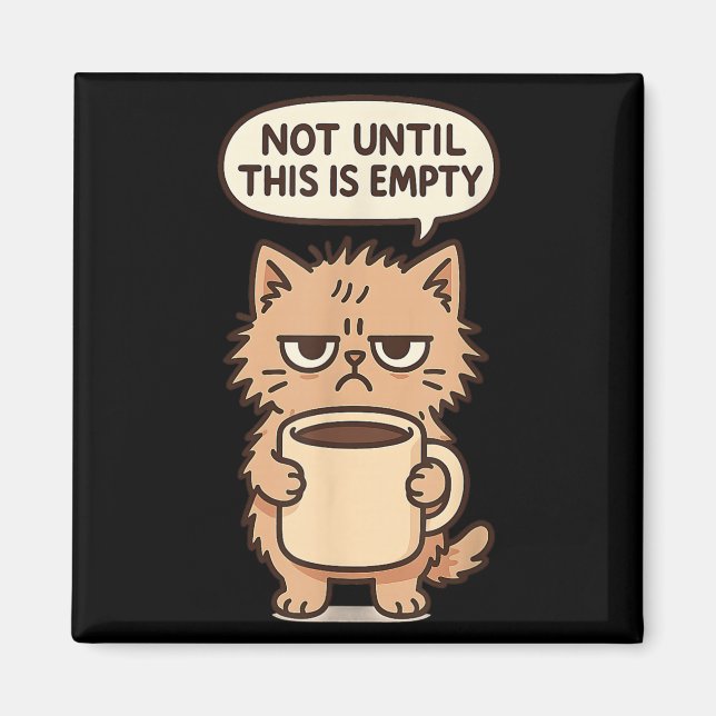 Aimant Amoureux De Café Grumpy Chat Pas De Matin Personne (Devant)