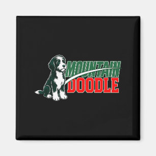 Aimant Amoureux de chien de montagne doodle vintage rétro