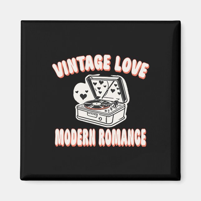 Aimant Amoureux de disque vinyle Saint-Valentin Amour vin (Devant)