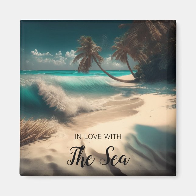 Aimant Amoureux de la mer | Art tropical (Devant)