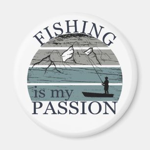 Aimant Amoureux de la pêche vintage