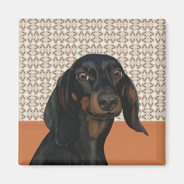 Aimant Amoureux de les chiens de Portrait de chien Dachsh (Devant)