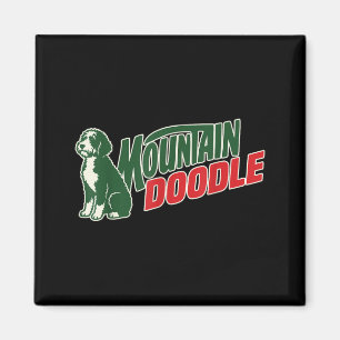 Aimant Amoureux de montagne doodle chien Vintage Rétro Ex