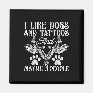 Aimant Amoureux de tatouage et de chien drôle de tatouage