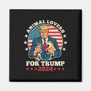 Aimant Amoureux des animaux De La Campagne Trump 2024 Cat