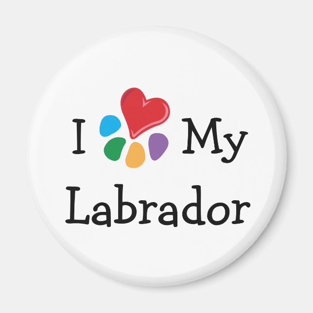 Aimant Amoureux des animaux_I Coeur Labradors (Devant)