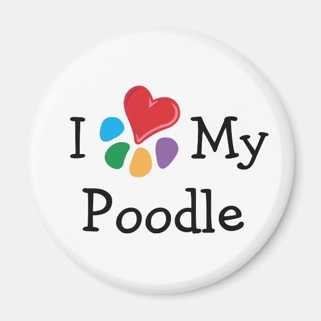 Aimant Amoureux des animaux_J'Coeur Mon Poodle (Devant)