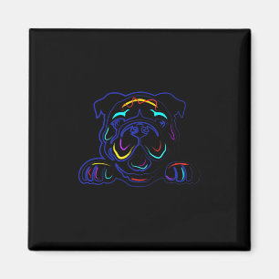 Aimant Amoureux des Bulldog Dessin au trait Bulldog Artsy