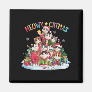 Aimant Amoureux des chats de Noël Meowy Catmas Chat Chris