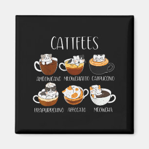 Aimant Amoureux des chats et du café Citation amusante de