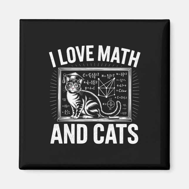 Aimant Amoureux des chats mathématiques Prof de maths drô (Devant)
