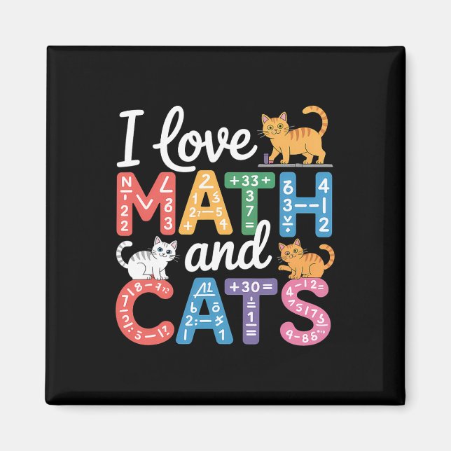 Aimant Amoureux des chats mathématiques Prof de maths drô (Devant)