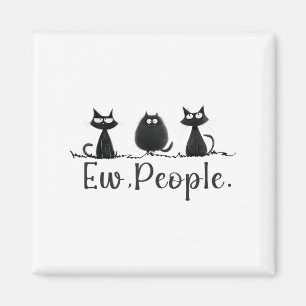 Aimant Amoureux des chats noir Grumpy Graphisme amusant C