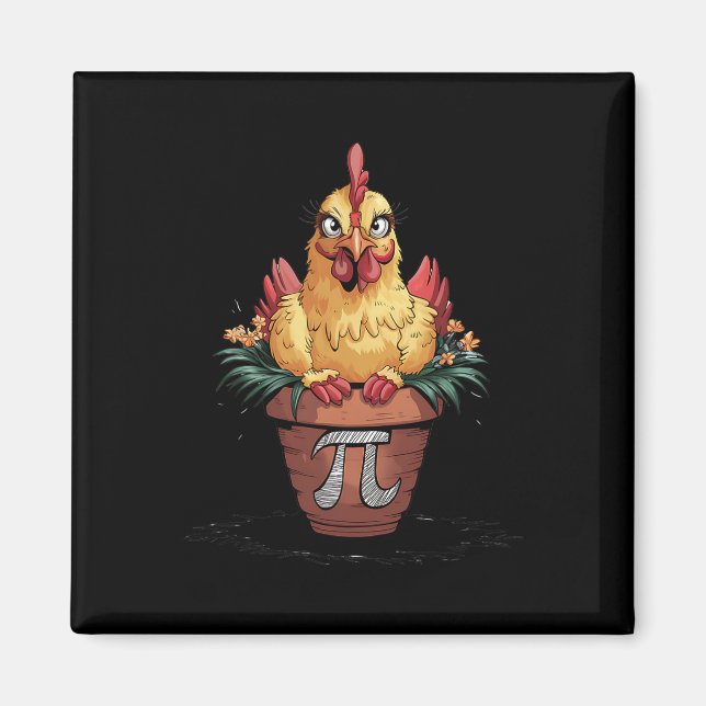 Aimant Amoureux des maths Geek 3.14 Poulet drôle Pot Jour (Devant)