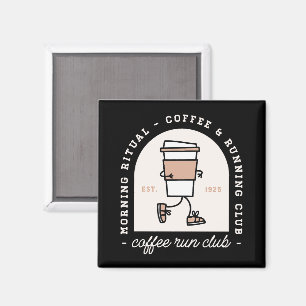 Aimant Amoureux drôles de café et de course club de cours