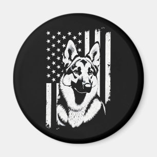 Aimant Amoureux du chien berger allemand Drapeau américai