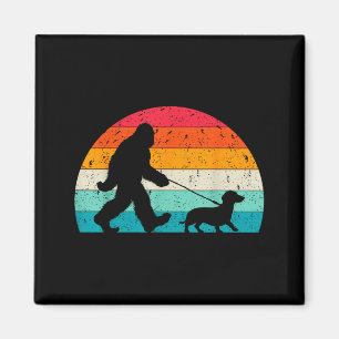 Aimant Amoureux Rétro de Sasquatch Doxie Promeneur de Tec
