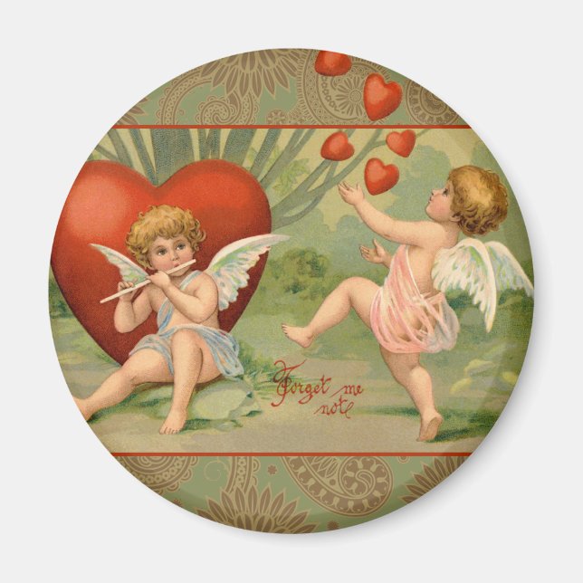 Aimant Amours de Cupidons Antiques de la Saint-Valentin (Devant)