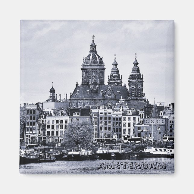 Aimant Amsterdam, Hollande (Fridge Magnet) (Devant)