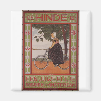 Aimant Amsterdam Vintage Bicyclette Poster Art