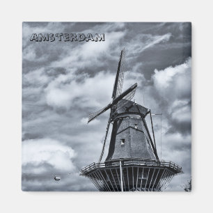 Aimant Amsterdam - Windmill, Hollande (Fridge Magnet)