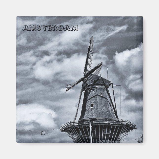 Aimant Amsterdam - Windmill, Hollande (Fridge Magnet) (Devant)