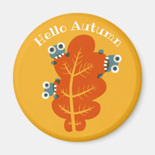 Aimant Amusant Autumn Leaf Nature Lover Jaune