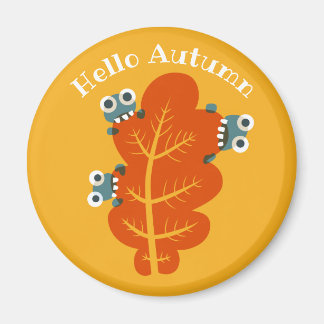 Aimant Amusant Autumn Leaf Nature Lover Jaune