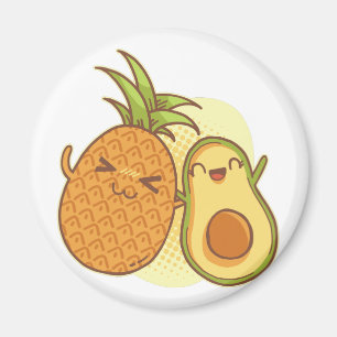 Aimant Amusant Avocado Ananas Best Friends BFF Kawaii