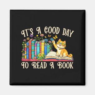 Aimant Amusant chat et amateurs de livres - une bonne jou