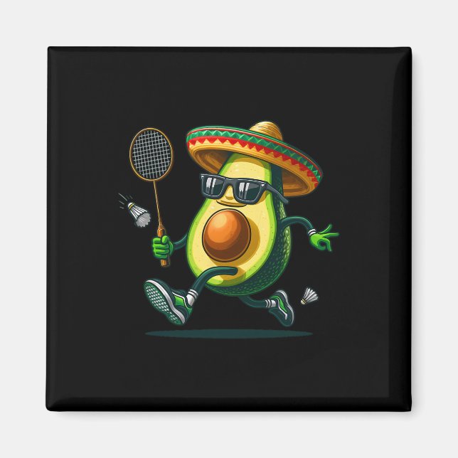 Aimant Amusant Cinco De Mayo Avocado Montrant Les Compéte (Devant)