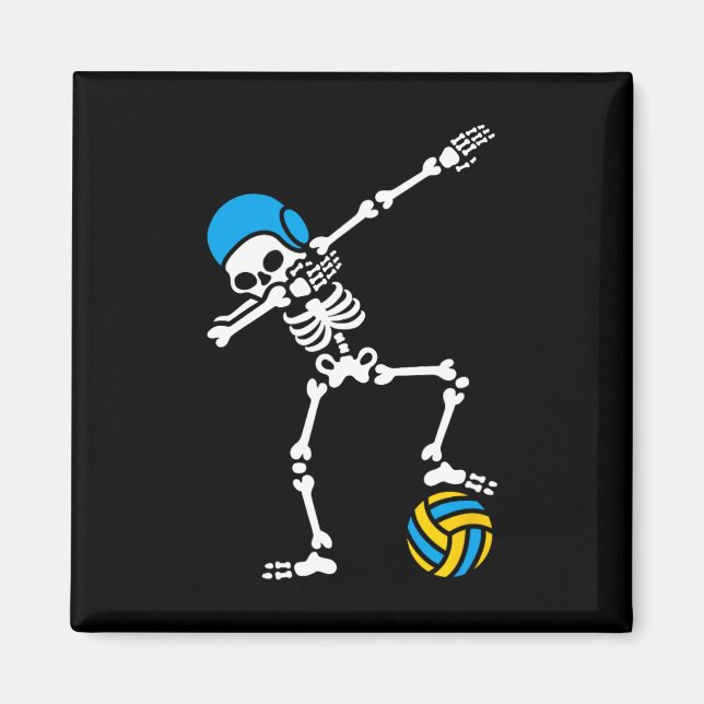 Aimant Amusant Dab squelette Dabbing Water polo Halloween (Devant)
