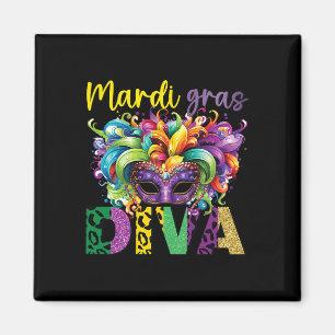 Aimant Amusant Et Festif Mardi Gras Diva Conception Attir