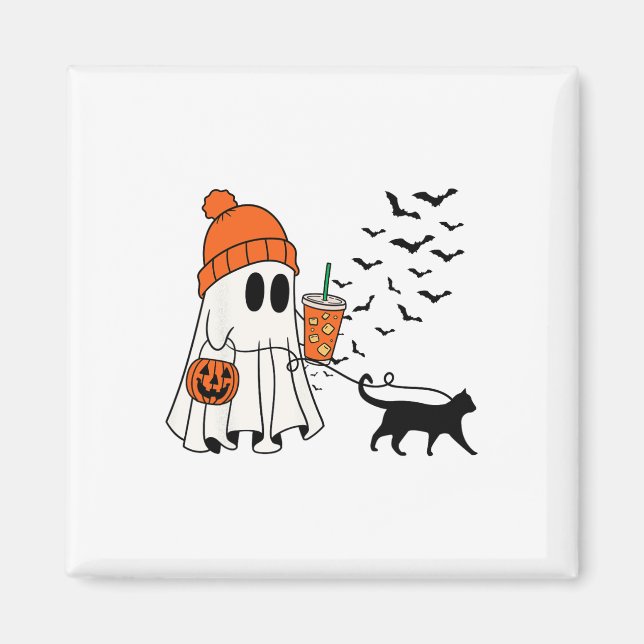 Aimant Amusant Fantôme Marcher Chat Fantôme Chat Hallowee (Devant)