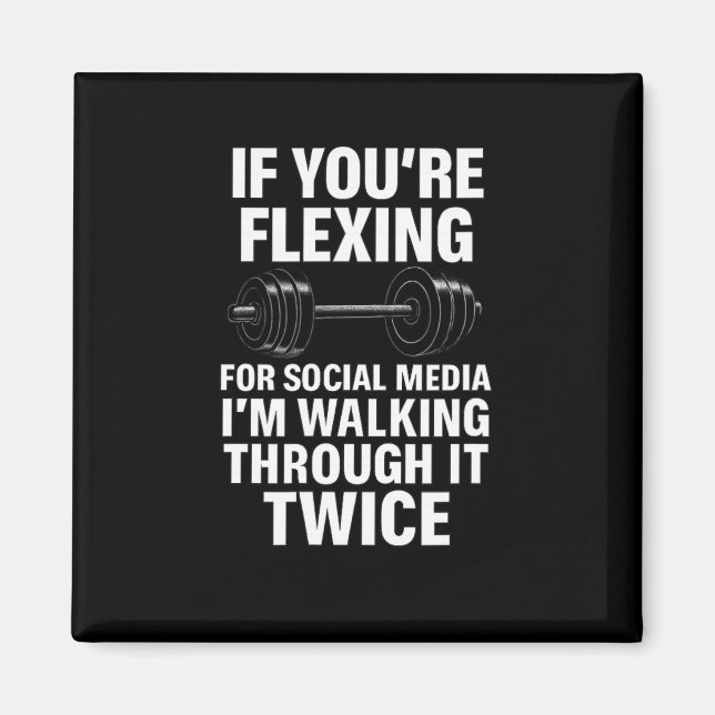 Aimant Amusant Gym Flexing Workout Bodybuilding 2 (Devant)