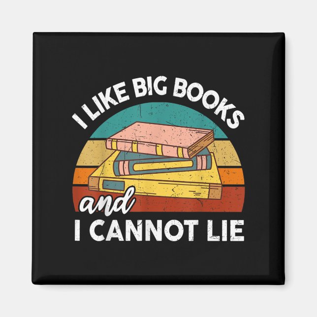 Aimant Amusant J'Aime Big Book Cant Lie Nerd School Libra (Devant)