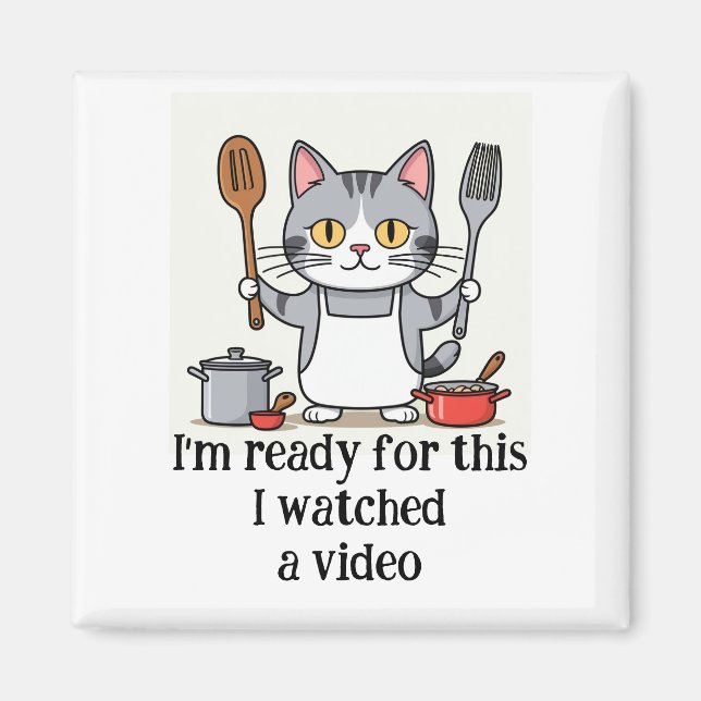 Aimant Amusant Je suis prêt pour ça J'ai regardé une cita (Devant)