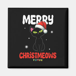 Aimant Amusant Joyeux Christmeows Joyeux Chat Noël Enfant