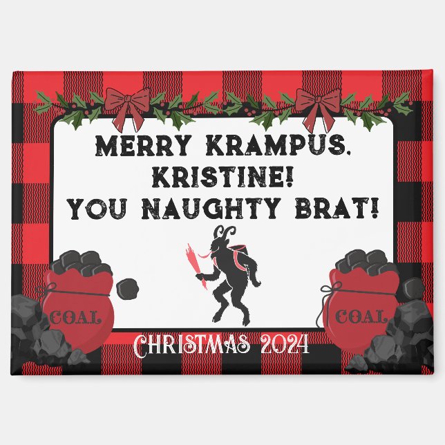 Aimant Amusant Joyeux Krampus personnalisé Noël (Recto)