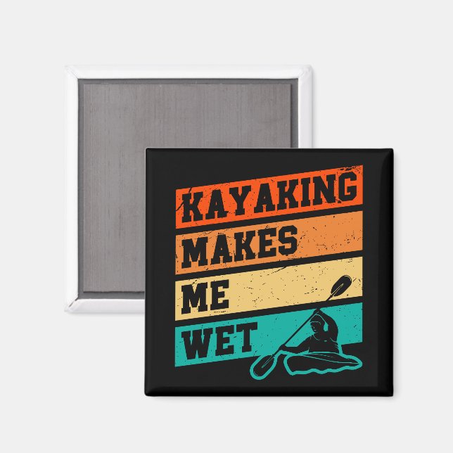 Aimant Amusant Kayak Lover Kayaking Retro River Kayaker (Recto/Verso)
