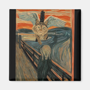 Aimant Amusant Maine Coon Cat The Scream