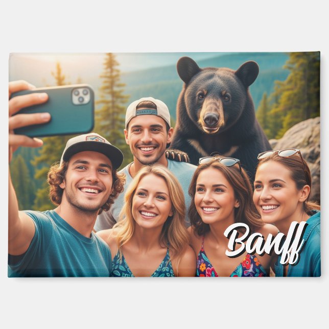 Aimant Amusant Parc national Banff Canada Ours noir (Recto)