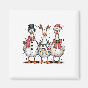 Aimant Amusant Rétro Merry Goosemas Noël Silly Goose X