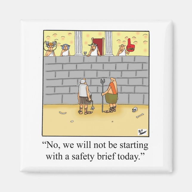 Aimant Amusant Réunion sur la sécurité en milieu de trava (Devant)