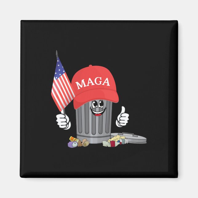 Aimant Amusant Trump Mega Garbage Can Cartoon Caractère A (Devant)