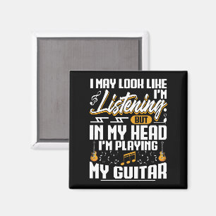 Aimant Amusante écoute dans ma tête Je joue ma guitare