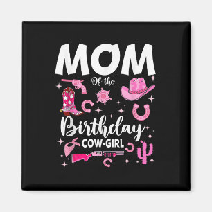 Aimant Amusante Maman De L'Anniversaire Vache-fille Pink